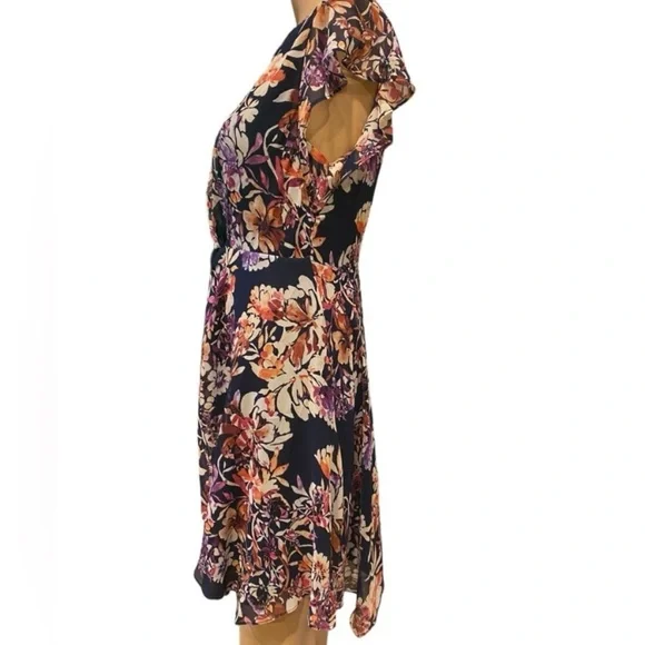 Collective Concepts S NWOT soft light airy floral Flutter Sleeve Sundress, lined - Picture 5 of 11